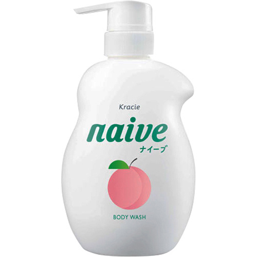 Мыло жидкое для тела KRACIE Naive с экстрактом листьев персикового дерева бутылка-дозатор 530 мл  #1