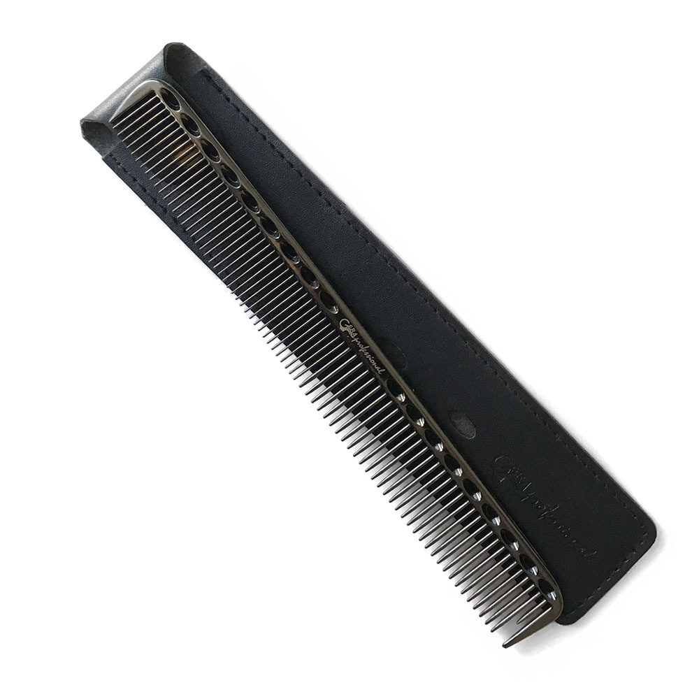Gera Professional, Расческа для стрижки , длинная, металическая, цвет черный  #1