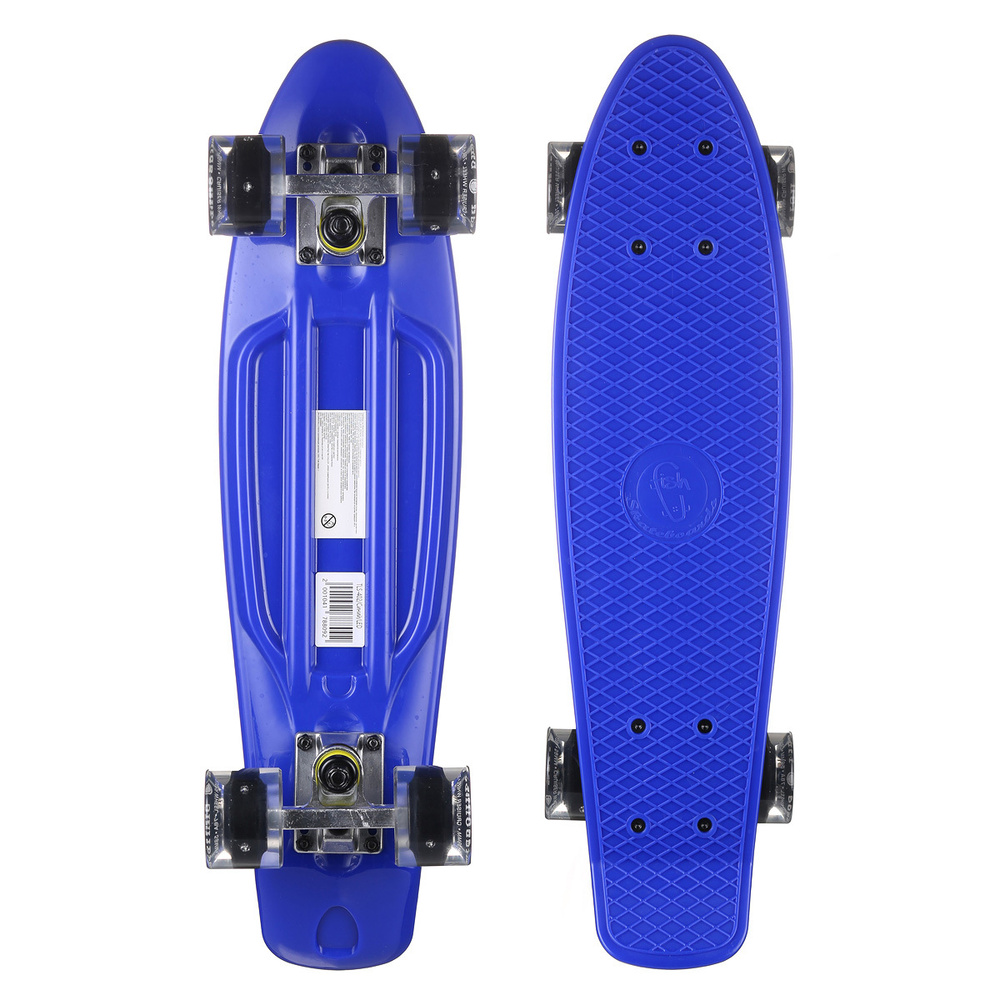 Пенни Борд Fish Skateboards 22" Синий LED/светятся колеса/скейтборд/круизер/56 см  #1