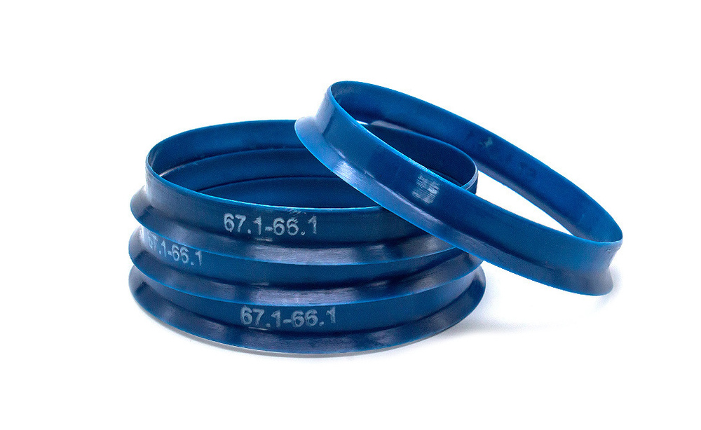 Центровочные кольца для дисков автомобильные, проставки колесные 67,1х66,1 DARK BLUE 4 шт  #1