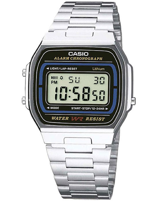 Электронные японские часы Casio Vintage A-164WA-1 с секундомером, будильником, таймером с гарантией  #1