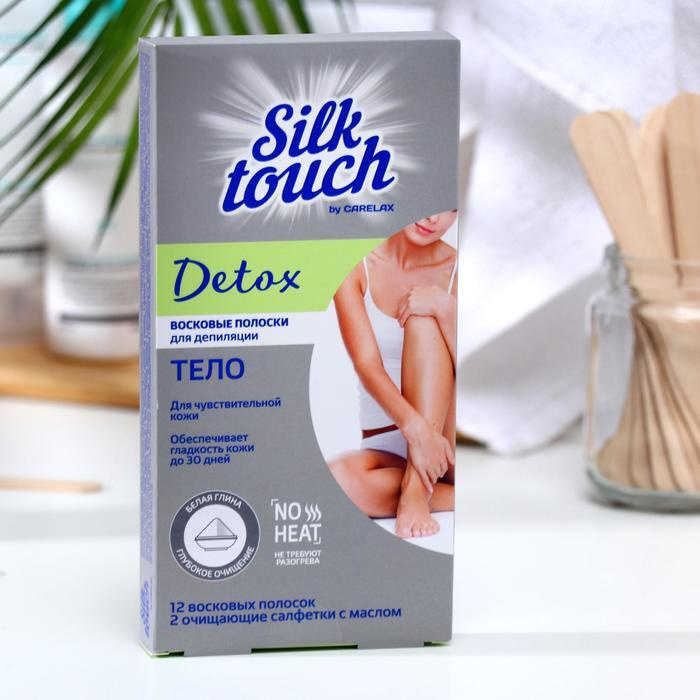 Восковые полоски для депиляции Carelax "Silk Touch" Detox, для тела, 12 шт  #1