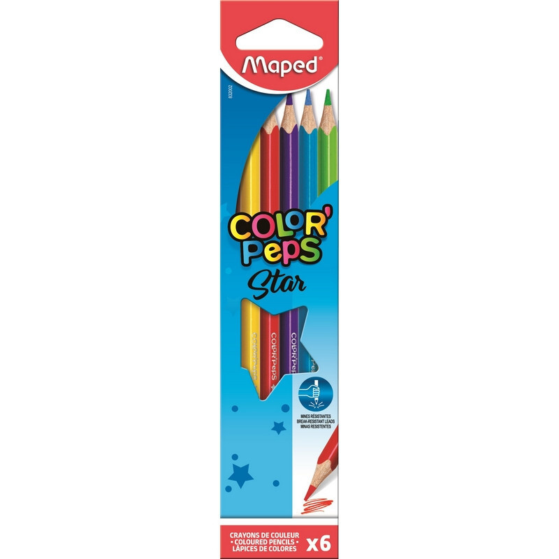 Карандаши цветные Maped Color'Peps, трехгранные, 6 цветов, арт. 832002  #1