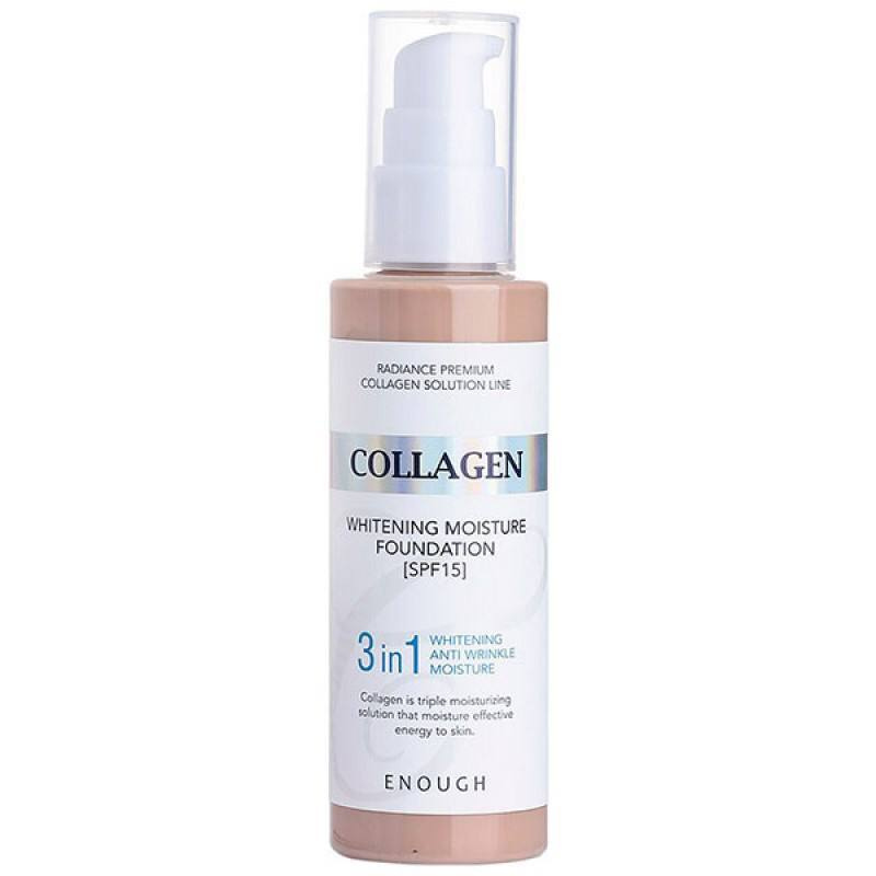 Enough Сияющая тональная основа с коллагеном Collagen Whitening Moisture Foundation#13SPF15 -100мл  #1