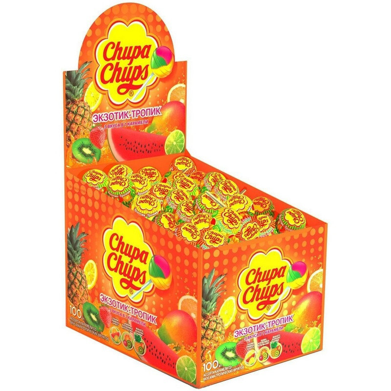 Карамель Chupa Chups Экзотик Тропик, 100 шт./уп. #1