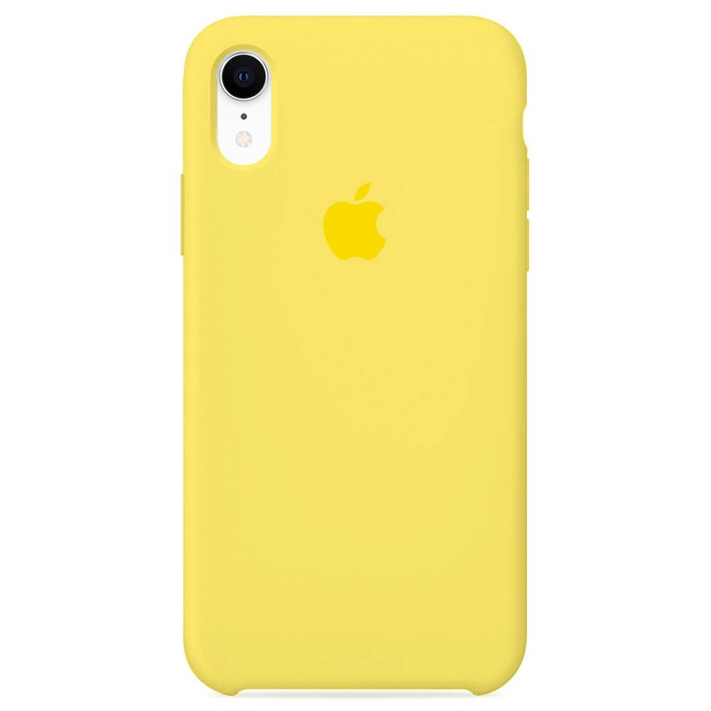 Силиконовый чехол для смартфона Silicone Case на iPhone Xr / Айфон Xr с логотипом, лимонный  #1