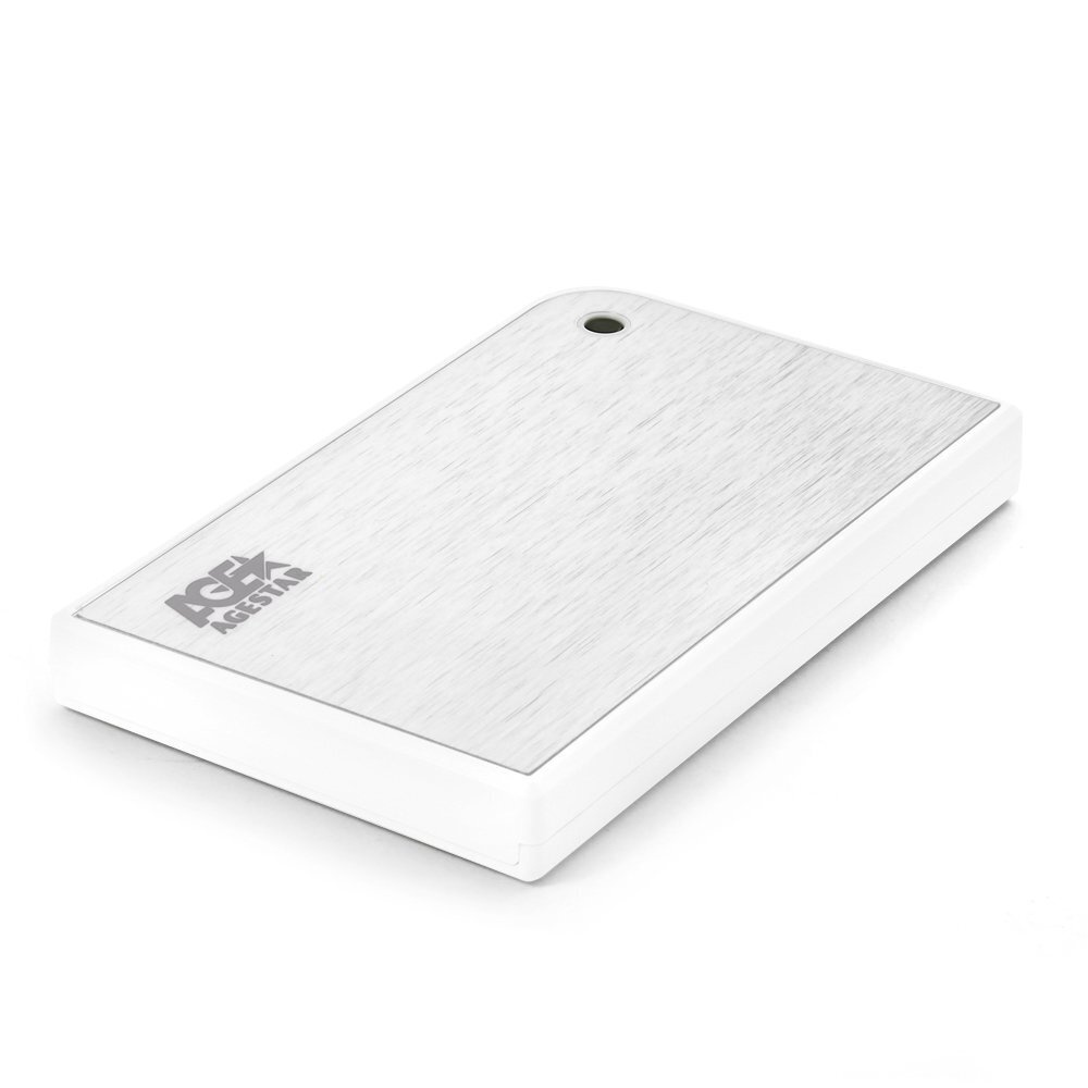 Внешний корпус для HDD/SSD AgeStar 3UB2A14 SATA II пластик/алюминий белый 2.5"  #1