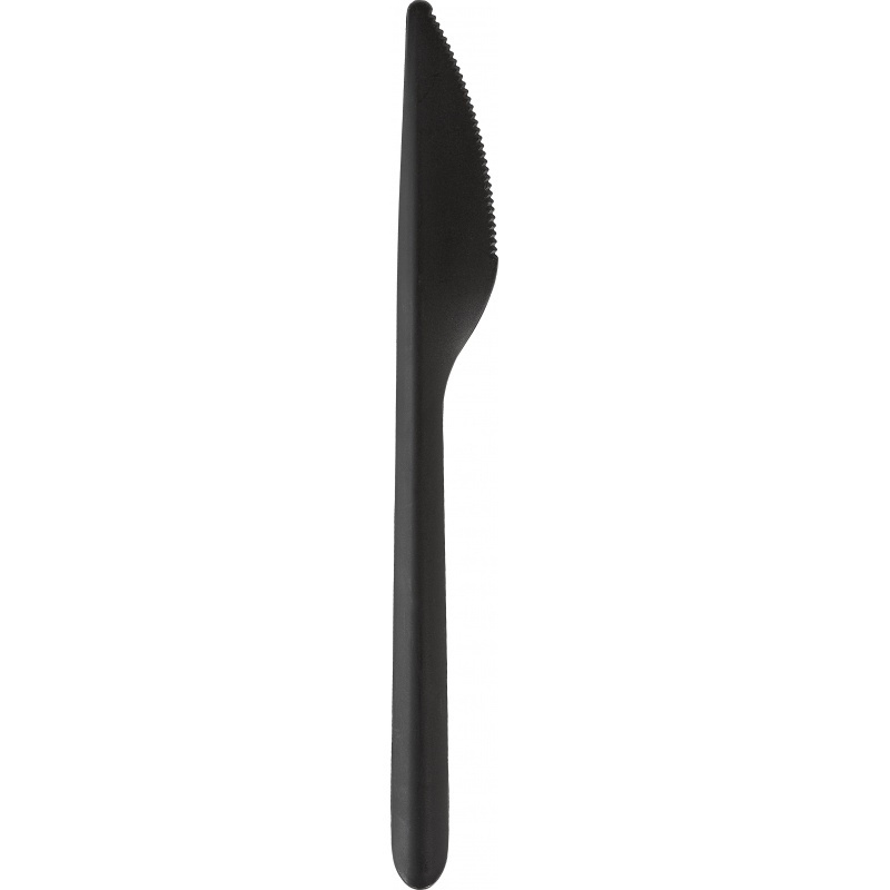Ножи одноразовые КНР столовые, 178,5 мм, черные, ПП, 50 шт (4031)  #1