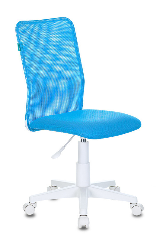 Кресло детское Бюрократ KD-9/WH/TW-55 голубой/белый, сетка/ткань, без подлокотников  #1