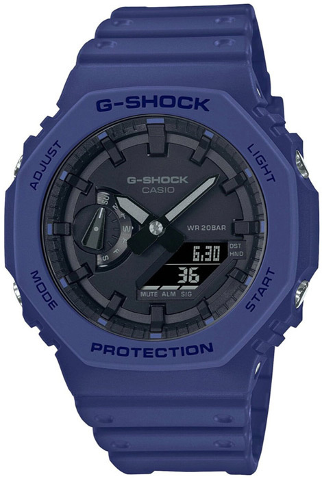 Противоударные мужские наручные часы Casio G-Shock GA-2100-2A с подсветкой, будильником и секундомером #1