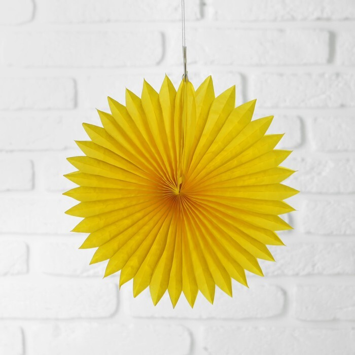 Страна Карнавалия, Изделие из бумаги декор "Круг", 25 см, цвет жёлтый, 2 штуки  #1