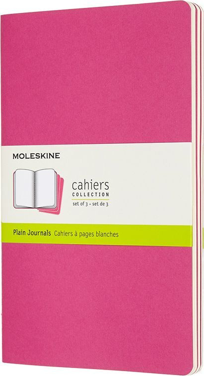 Блокнот без разметки Moleskine Cahier Journal Large, В6, сшитый, 40 л, 3 шт, розовый  #1