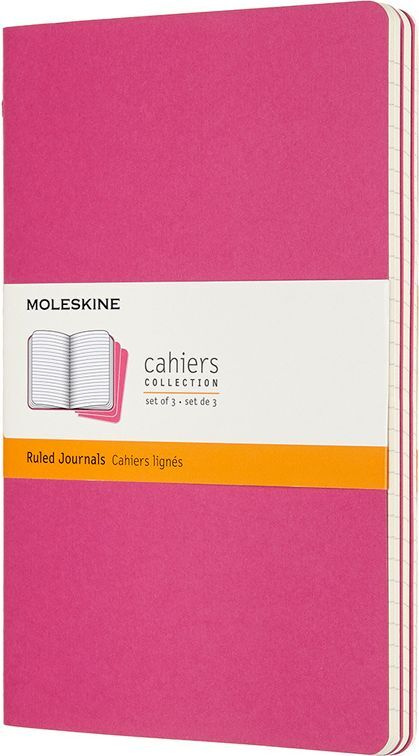 Блокнот в линейку Moleskine Cahier Journal Large, В6, сшитый, 40 л, 3 шт, розовый  #1