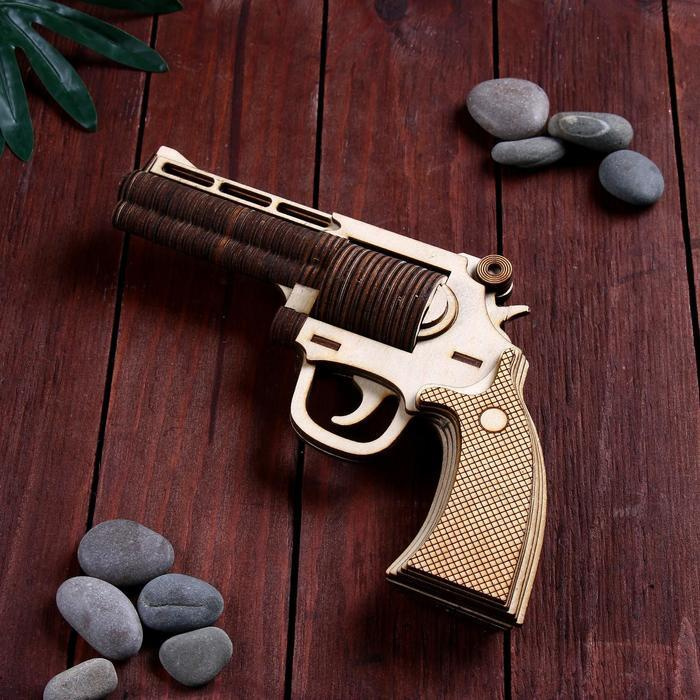 Сувенир деревянный пистолет "Револьвер" #1