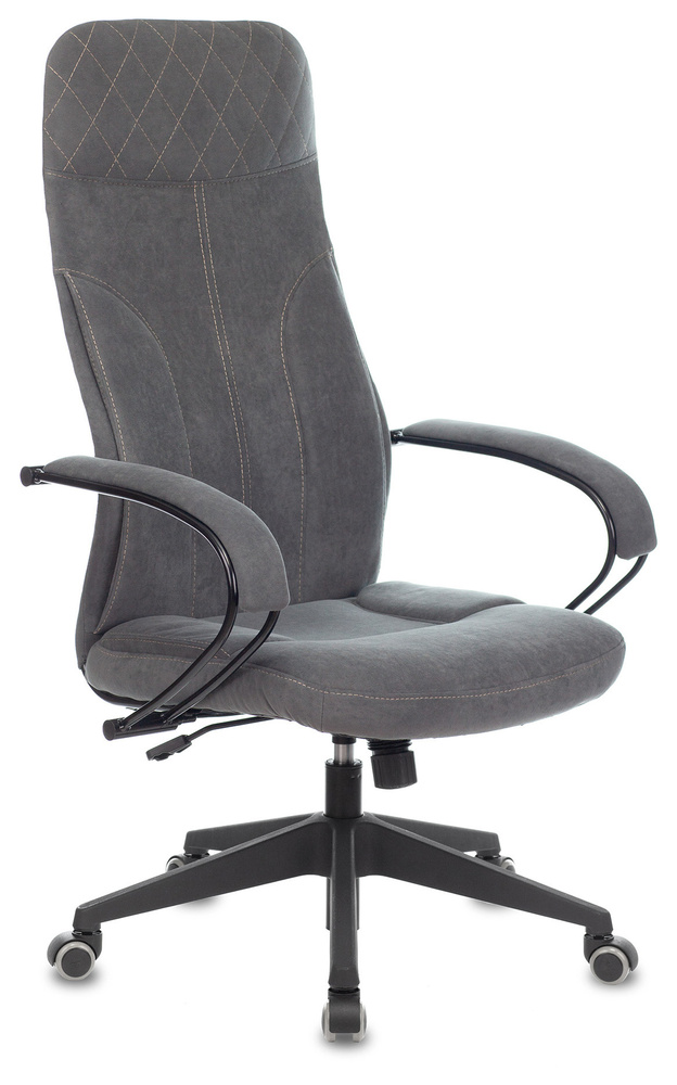 Кресло руководителя Бюрократ CH-608/FABRIC-DGREY темно-серый, ткань, крестовина пластик  #1