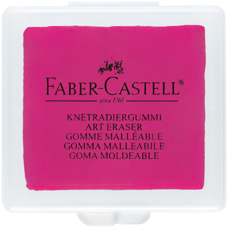 Ластик-клячка Faber-Castell, формопласт, 40*35*10мм, РОЗОВЫЙ в контейнере (1шт.)  #1