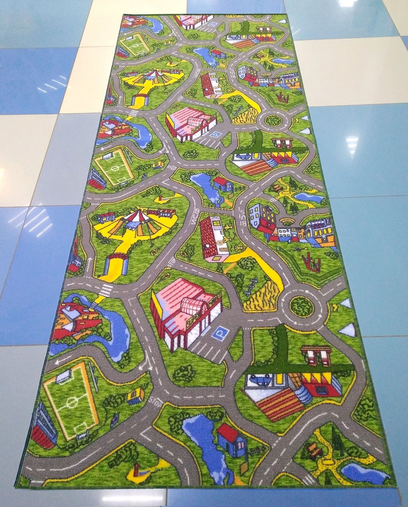Витебские ковры Коврик для детской, Полиамид, Искусственный войлок, разноцветный, 1 x 2.5 м  #1