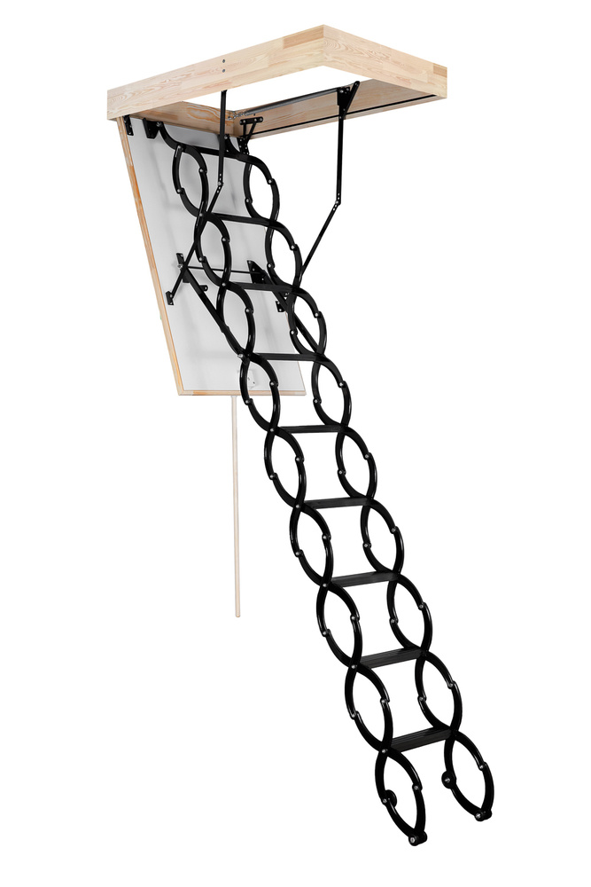 Лестница чердачная раздвижная ножничная с люком утепленная OMAN FLEX TERMO 60-100-290  #1