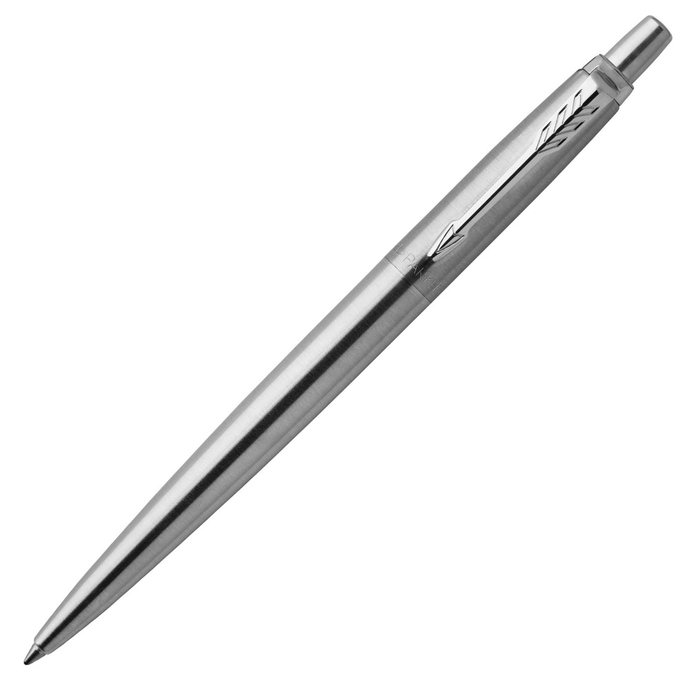 Ручка шариковая Parker Jotter Core Stainless Steel Ct, корпус серебристый, хромированные детали, синяя #1