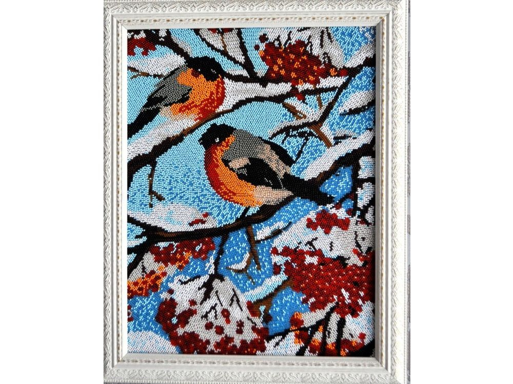 Рисунок на ткани Конёк "Снегири (круговая техника)", 29x39 см  #1