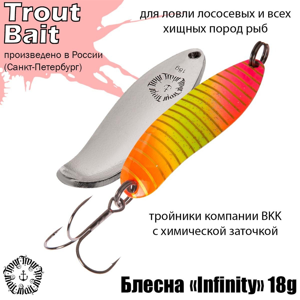 Блесна для рыбалки колеблющаяся , колебалка Infinity ( Японский Angler'z System Bux ) 18 g цвет 796 на #1