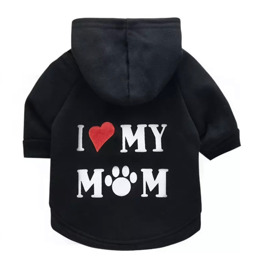 Кофта-толстовка для кошек и собак GABYDOG I Love My Mom черная, размер M (3-4 кг)  #1