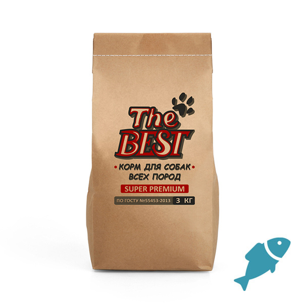 Корм THE BEST рыба  3 кг  для собак всех пород #1