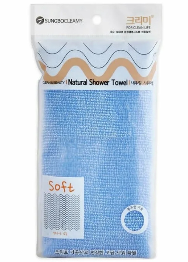 Sung Bo Cleamy Clean&Beauty Мочалка (28х100) natural shower towel 1шт #1
