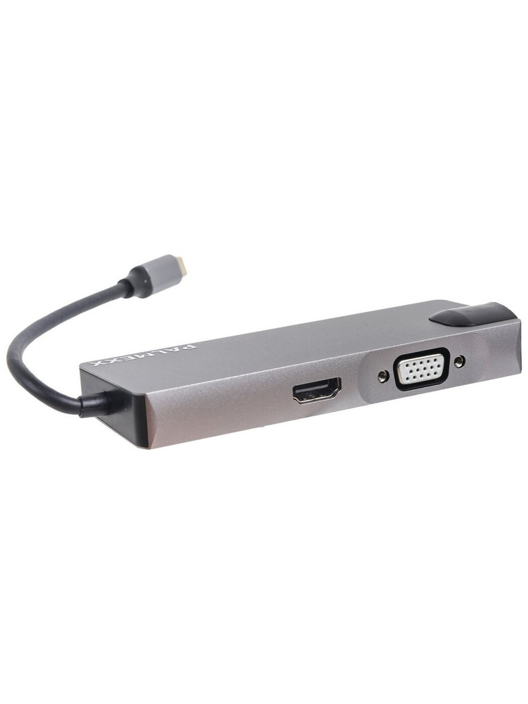 Адаптер-переходник (Хаб) PALMEXX 8 в 1 USB-C (Type-c) to HDMI+VGA+2*USB3.0+USBC+CR+LAN  #1