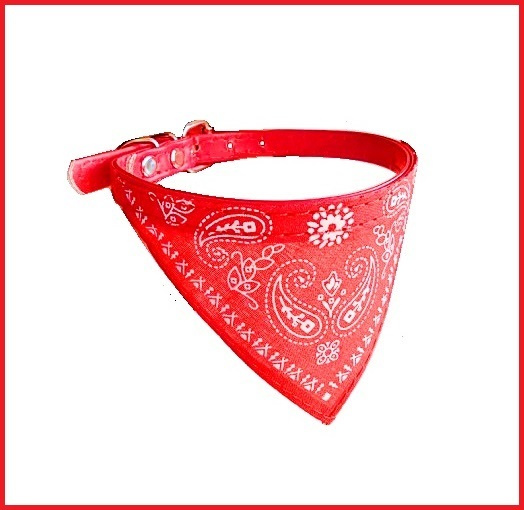 Ошейник с банданой (Collar for Pets), ДЛЯ КОШЕК И МЕЛКИХ ПОРОД СОБАК, обхват шеи 22,5-27см цвет: красный #1