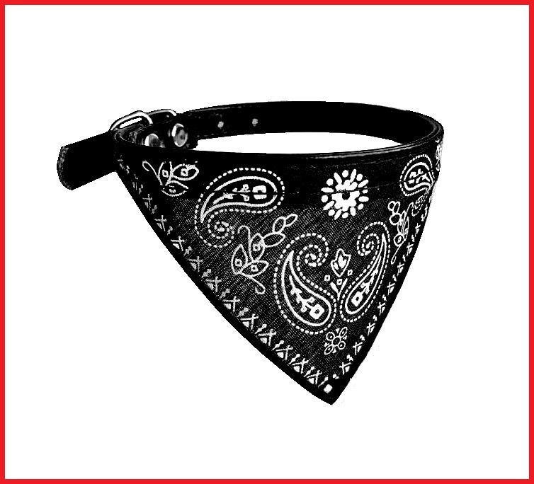 Ошейник для животных (Collar for Pets), с банданой, обхват шеи от 22,5-27см, цвет: ЧЁРНЫЙ  #1