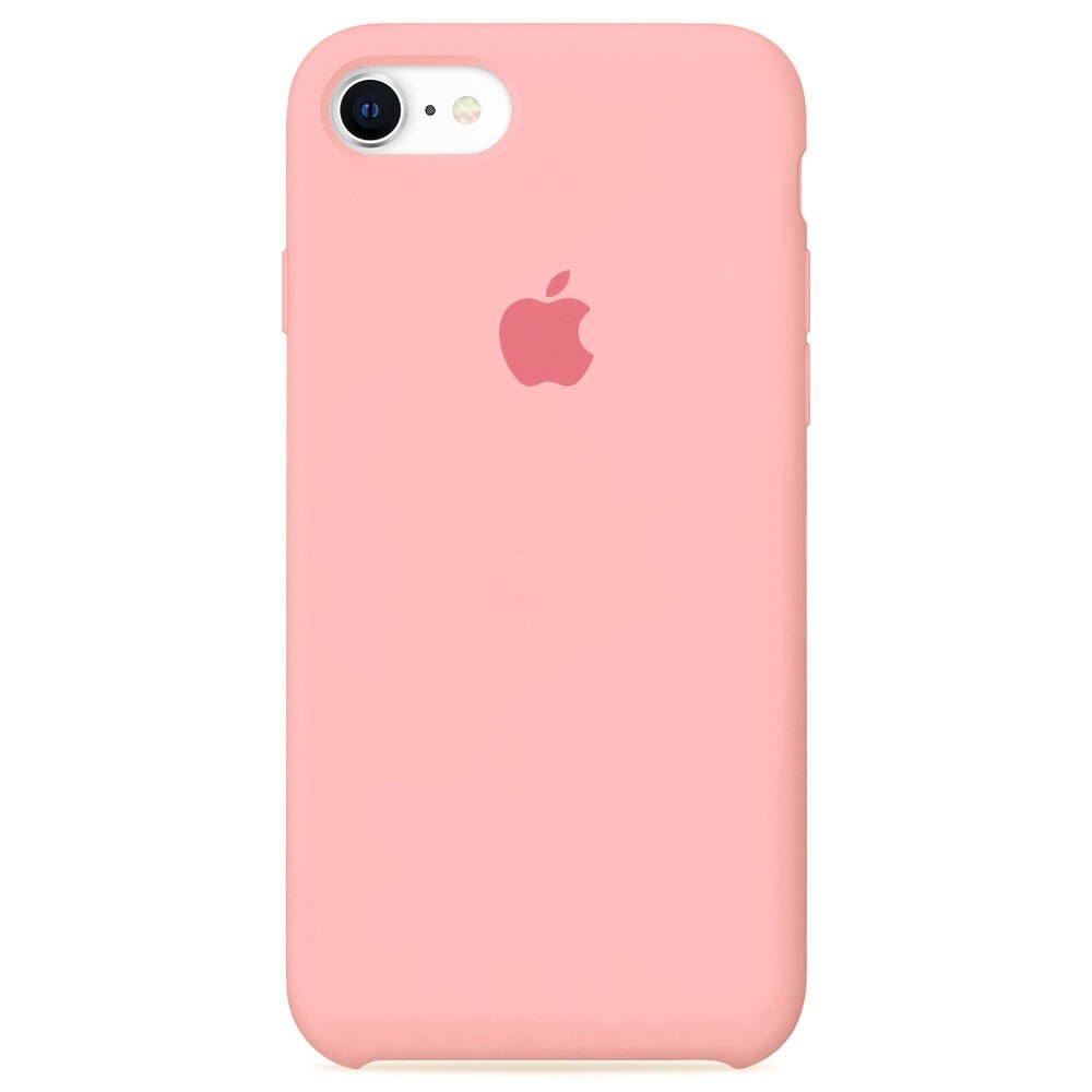 Силиконовый чехол для смартфона Silicone Case на iPhone SE 2020 / Айфон SE 2020 с логотипом, розовый #1