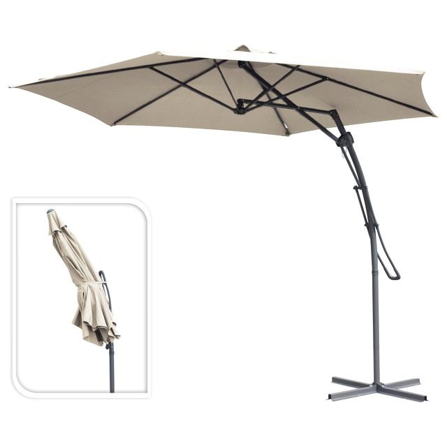 зонт от солнца d300см h2,45м серо-коричневый полиэстер #1
