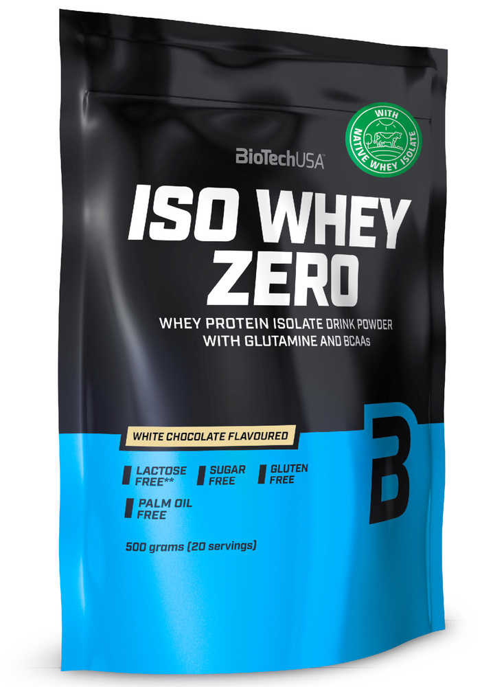 Сывороточный протеин изолят BioTechUSA Iso Whey Zero 500 г белый шоколад  #1