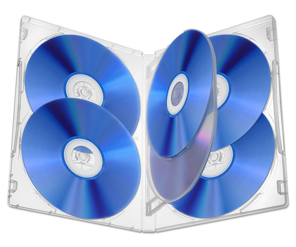 Коробка DVD Box для 6 дисков, 14мм полупрозрачная, упаковка 100 шт.  #1