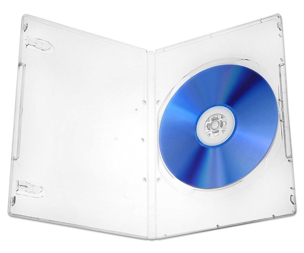Коробка DVD Box для 1 диска, 9мм (slim) полупрозрачная, упаковка 5 шт.  #1