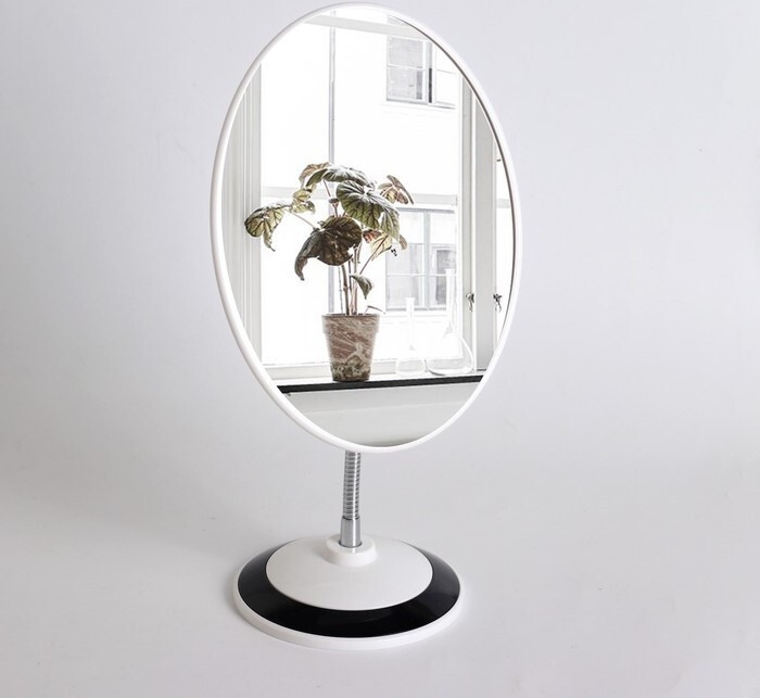 Зеркало настольное, на гибкой ножке, зеркальная поверхность 14,5 х 20,2 см, цвет белый  #1
