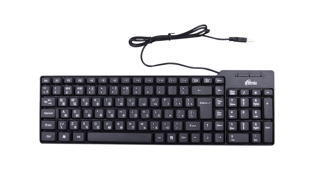 Клавиатура проводная Ritmix RKB-100 черная #1