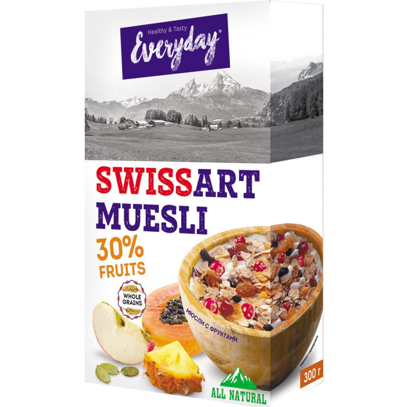 Мюсли Everyday Swiss art muesli с фруктами, 300 г #1