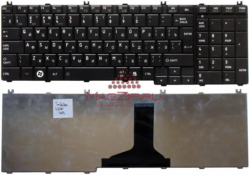 Клавиатура для ноутбука Toshiba Satellite C650 C655 C655D L650 L655 L670 L675 C660 черная  #1