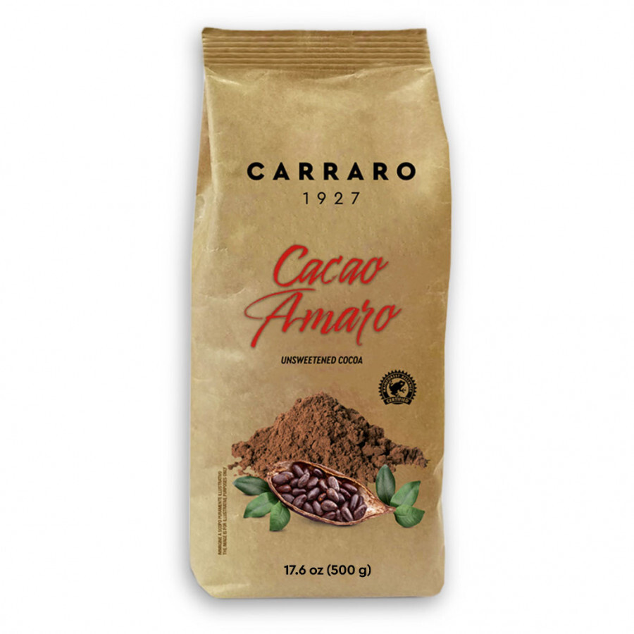 Какао Carraro Cacao Amaro (Какао Амаро), крафт пакет, 500г #1