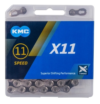 Цепь KMC X11 11spd 118 звеньев с замком silver/black #1