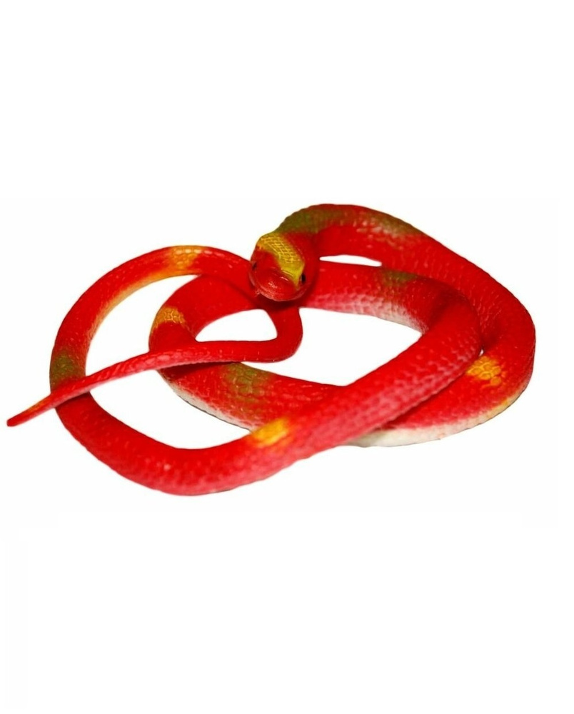 Резиновая змея игрушечная (красный) #1