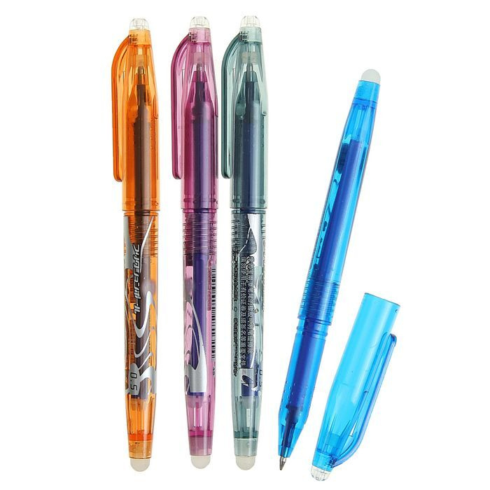 Ручка шариковая со стираемыми чернилами, линия 0,5 мм, стержень синий, 1 штука  #1