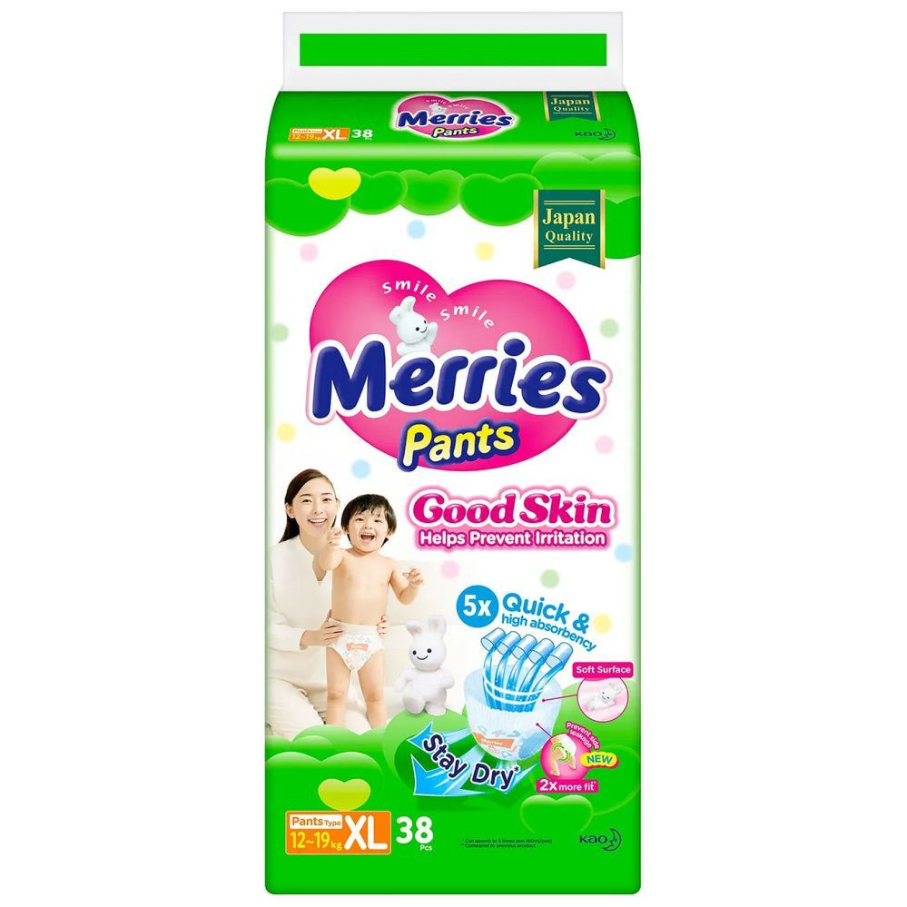 Подгузники-трусики Merries Good Skin (XL) 12-19 кг (38 шт.) #1