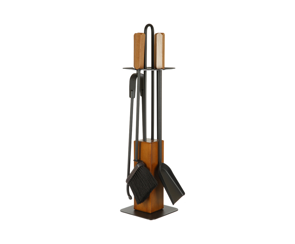 Аксессуар для камина (совок, метелка, щипцы, кочерга) Д20хШ20 х h65 см металл - дерево  #1