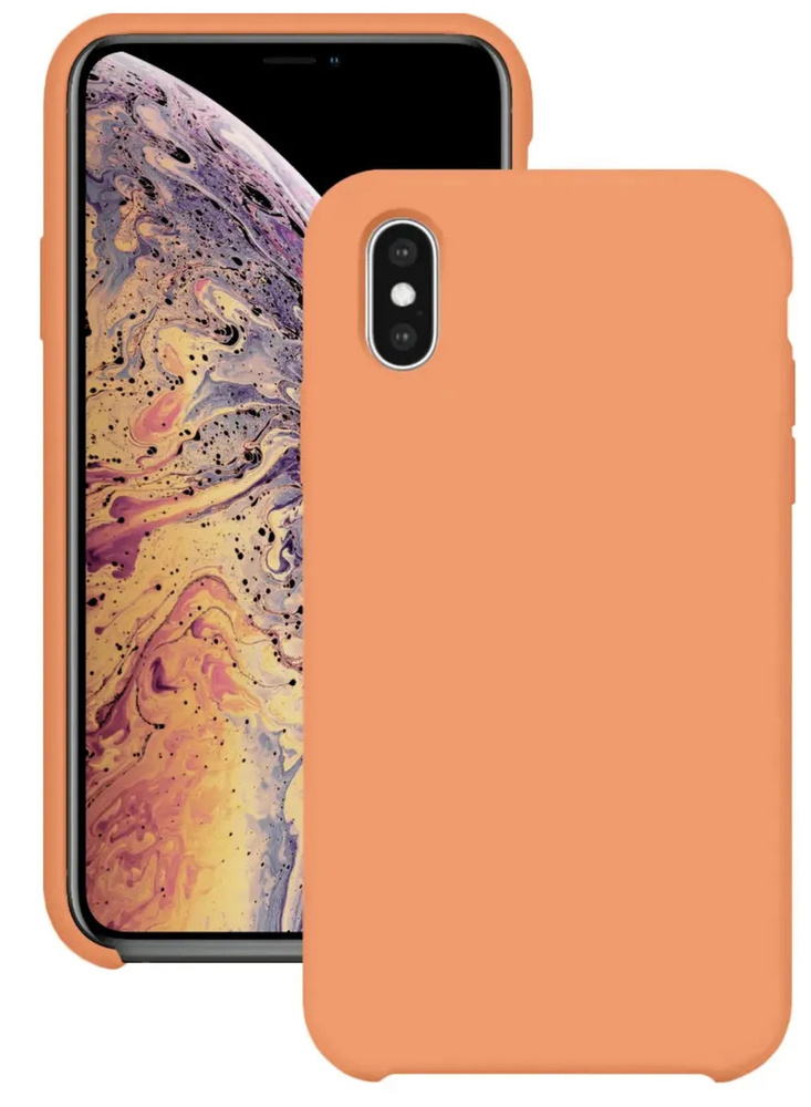 Чехол Silicone Case для iPhone XS Max оранжевый #1