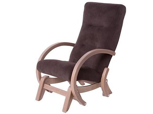 Кресло-качалка маятник Мебелик Мэтисон ткань Грей браун, каркас шимо  #1