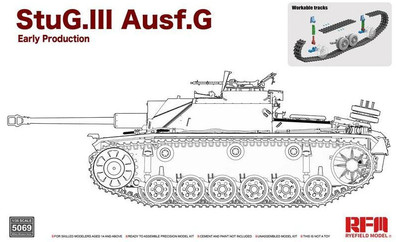 Сборная модель Rye Field Model RM-5069 StuG. III Ausf. G Early Production with workable track Масштаб #1