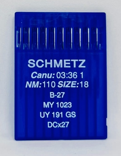 Иглы оверлочные SCHMETZ B-27 №110 (03:36 1, DCx27) / для промышленного оверлока 10шт/уп  #1